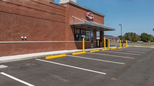after repair wheel stops and bollards