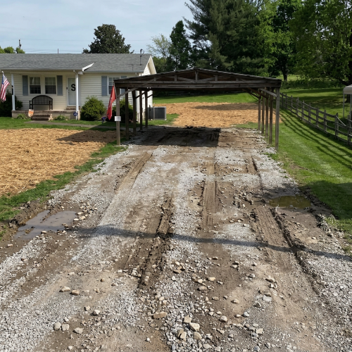 before driveway repair
